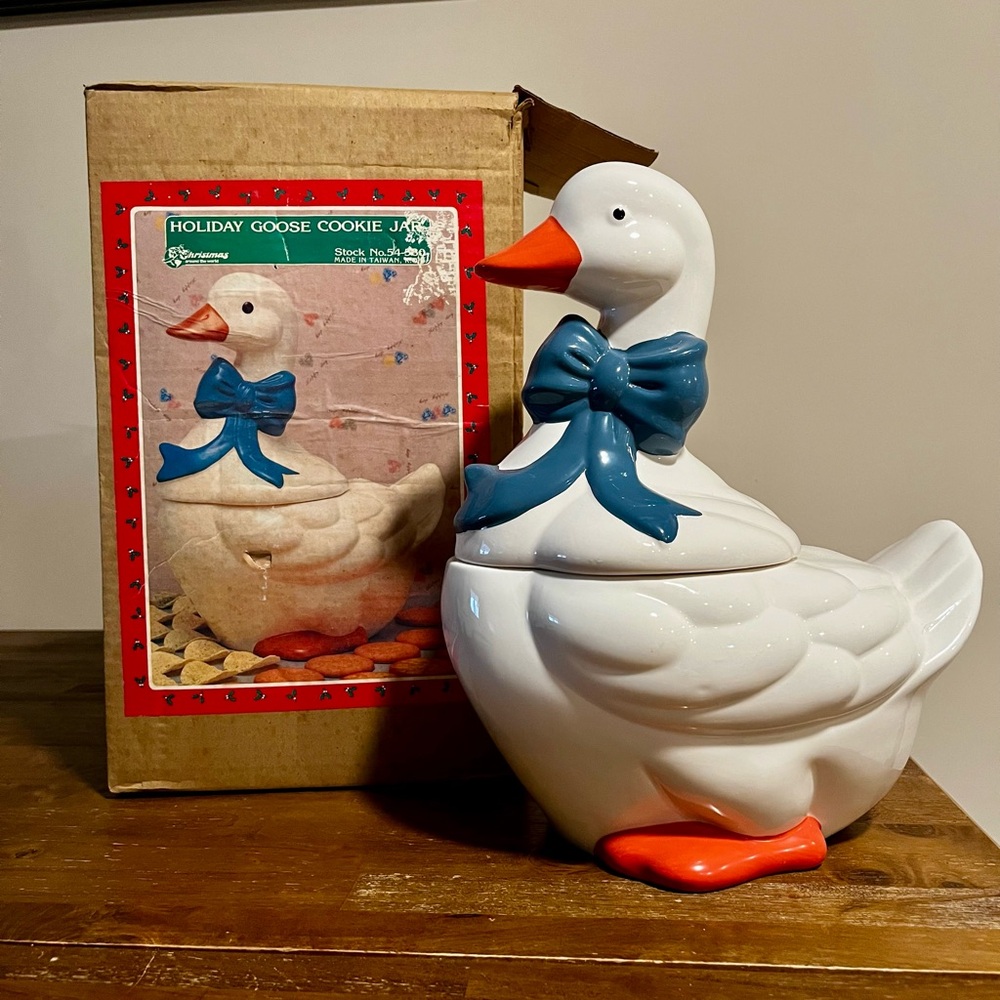 Vintage Goose Cookie Jar